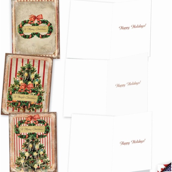 The Best Card Company 10 Retro Christmas Greeting Cards with Envelopes - Picture 2 of 8